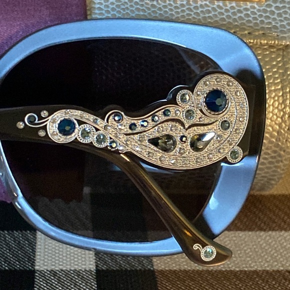 Judith Lieber Handmade In Italy Stunning Sparkling Crystals Oversized Sunglasses - Picture 3 of 16